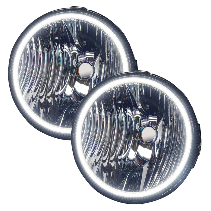 2005-2009 Ford Mustang GT Pre-Assembled Fog Lights with white LED halo rings.