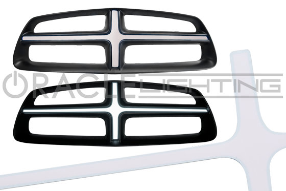 2011-2014 Dodge Charger ORACLE Illuminated Grill Crosshairs with white LEDs.