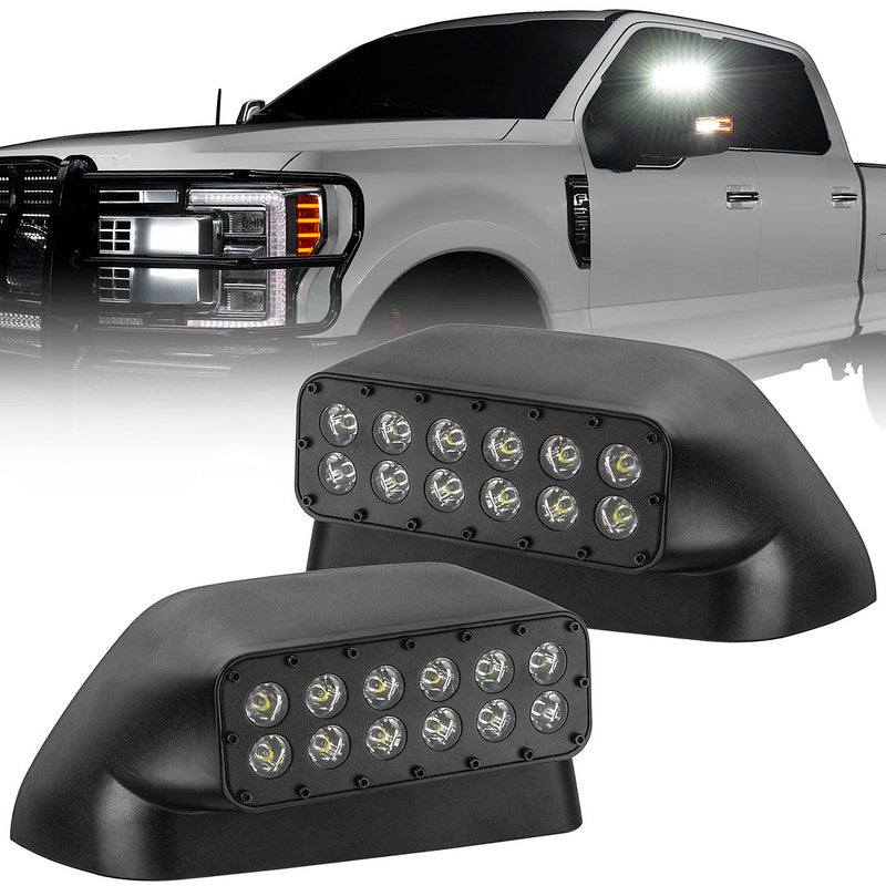 FIRST LOOK: 2017-2022 Ford Super Duty LED Off-Road Side Mirror Ditch Lights