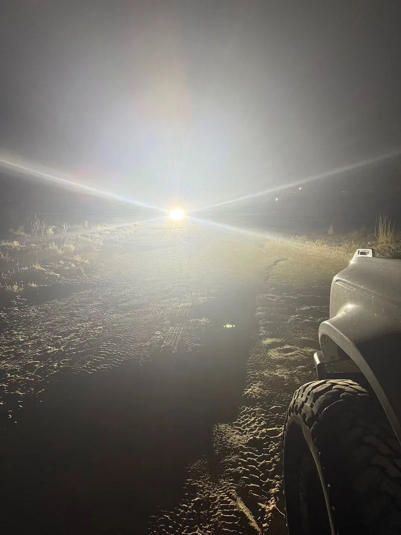 Moar Brighterer! Long Term Vega7 Journal (Customer Review) showing powerful headlights illuminating a dark dirt road.