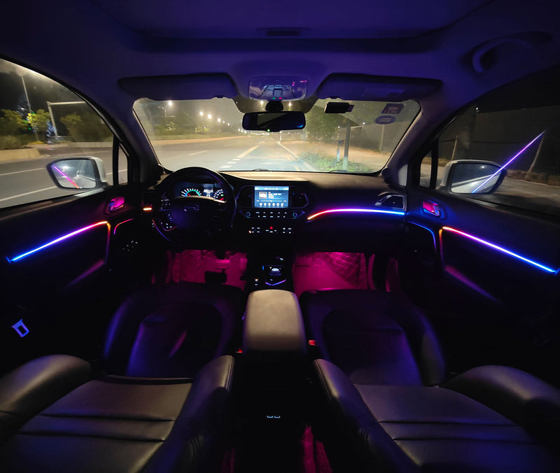 Transform Your Interior with the ORACLE Dynamic ColorSHIFT™ 18-Piece Full LED Interior Kit showcasing vibrant lighting.