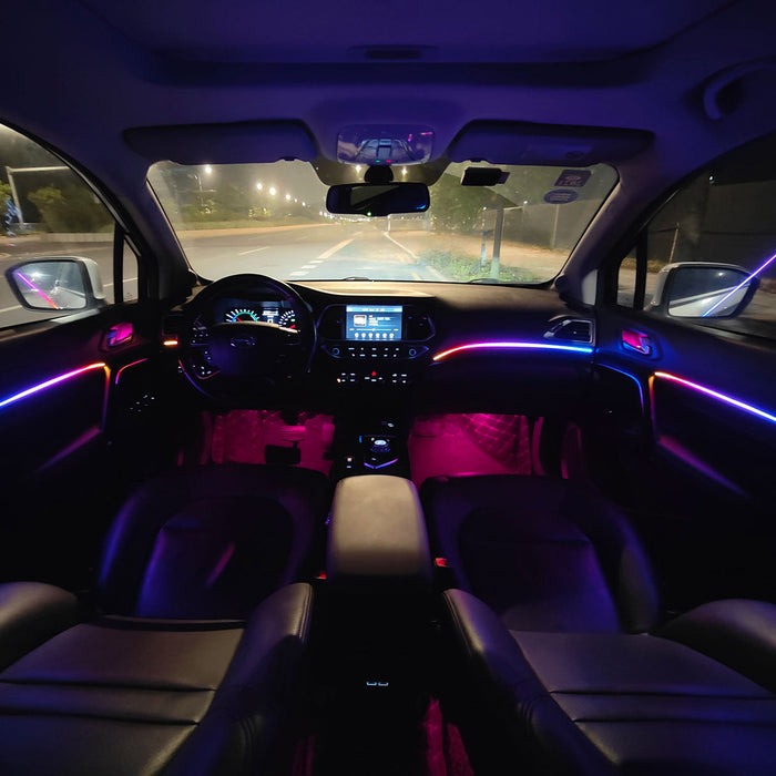 Transform Your Interior with the ORACLE Dynamic ColorSHIFT™ 18-Piece Full LED Interior Kit showcasing vibrant lighting.