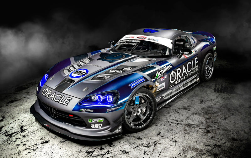 Oracle Lighting Features Formula Drift Dodge Viper in 2019 SEMA Show Booth