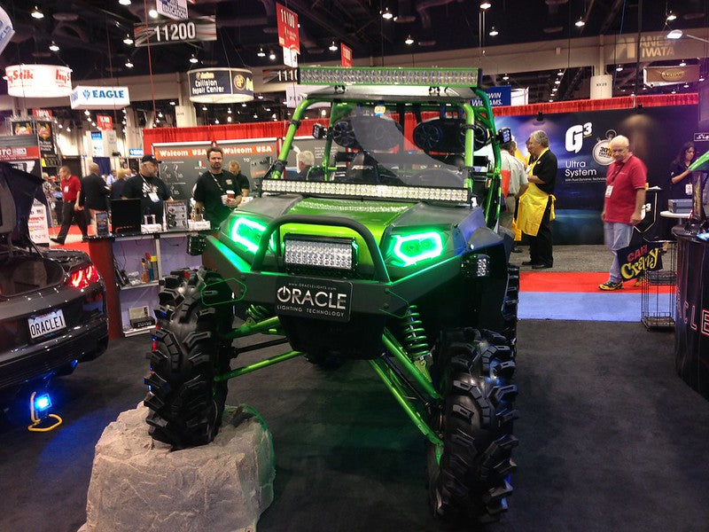 A trade show floor gives a preview of what SEMA car show 2020 would look like