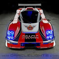 Front end of an Ultima GTR with LED headlight halos installed.