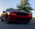 Red challenger outdoors with red halos