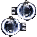 2002-2008 Dodge Ram LED Fog Light Halo Kit with white LED halo rings.