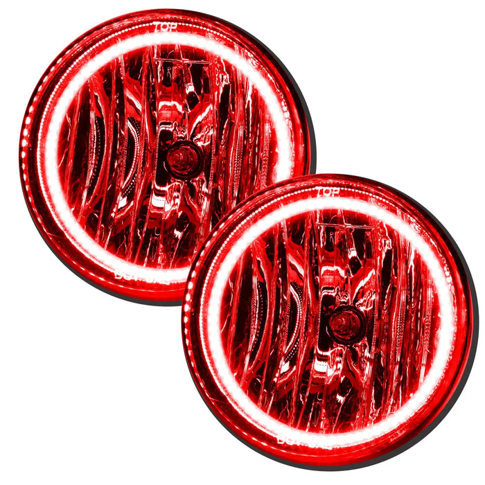 1996-2002 Dodge Viper GTS LED Fog Light Halo Kit with red LED halo rings.