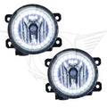 Honda CRZ fog lights with white LED halo rings.