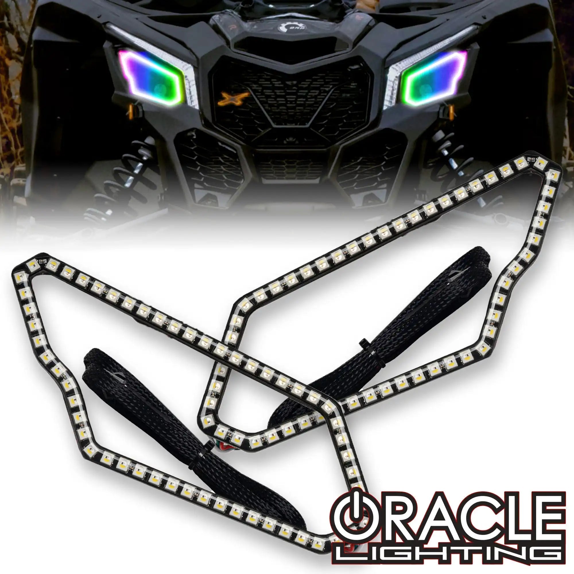 thumbnail image 2 of Front Fascia Lights Front LED Signature Lights RGB Turn Signal Light Accessories For Can Am Maverick Off-road Lighting Accessories 2 of 14