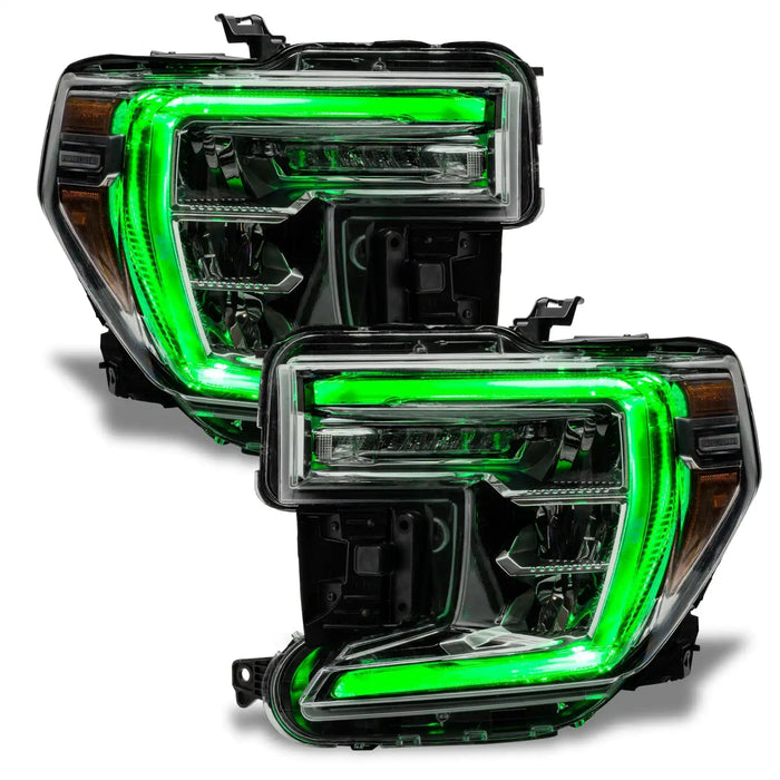 DTMOTO LED DRL Headlights Set For 2019-2021 GMC Sierra 1500 (Halogen Signal Models) – Chrome Housing