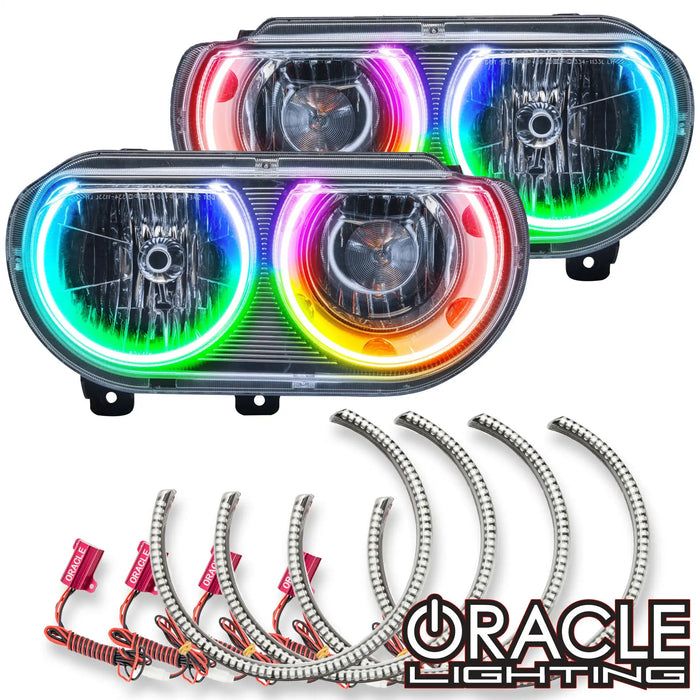 2008-2014 Dodge Challenger Dynamic ColorSHIFT Headlight Halo Kit - Surface Mount