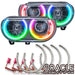 2008-2014 Dodge Challenger Dynamic ColorSHIFT Headlight Halo Kit - Surface Mount