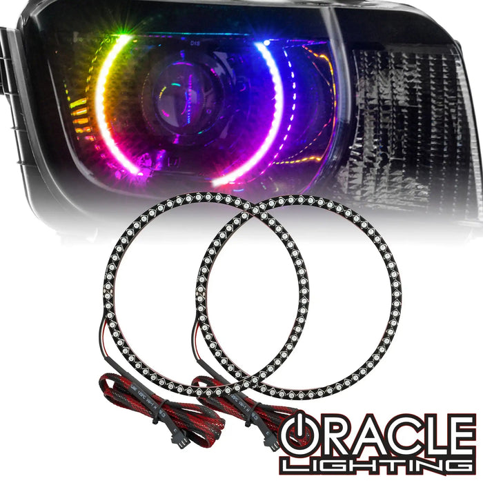 RGB Halo Ring LED Angel Eyes DRL For Chevrolet Camaro 2010-2013 Halogen Headlights - 7000K