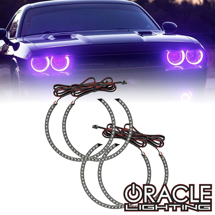 ORACLE Lighting 2008-2014 Dodge Challenger Dynamic ColorSHIFT Headlight Halo Kit - Standard Mount