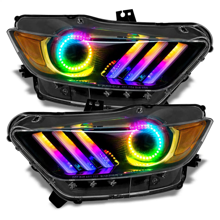 Front view of Dynamic colorshift DRL upgrade with halo kit