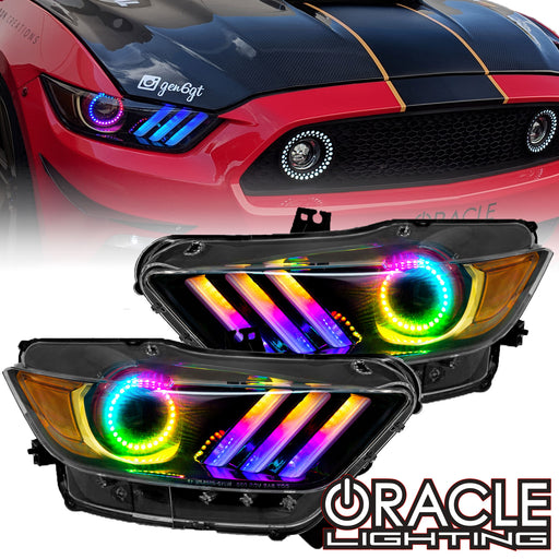 2015-2017 Ford Mustang V6/GT/Shelby Dynamic ColorSHIFT DRL Upgrade w/Halo Kit
