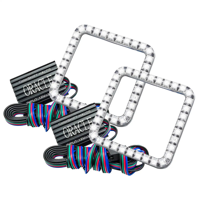 2008-2010 Ford F-250/F-350 Super Duty LED Fog Light Halo Kit - ColorSHIFT Halos