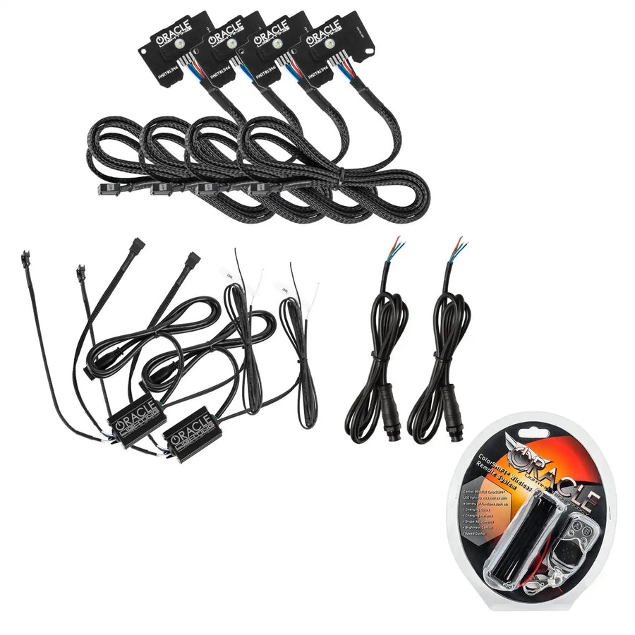 Jeep Wrangler JL ColorSHIFT RGB+W Headlight DRL Upgrade Kit with RF Controller.
