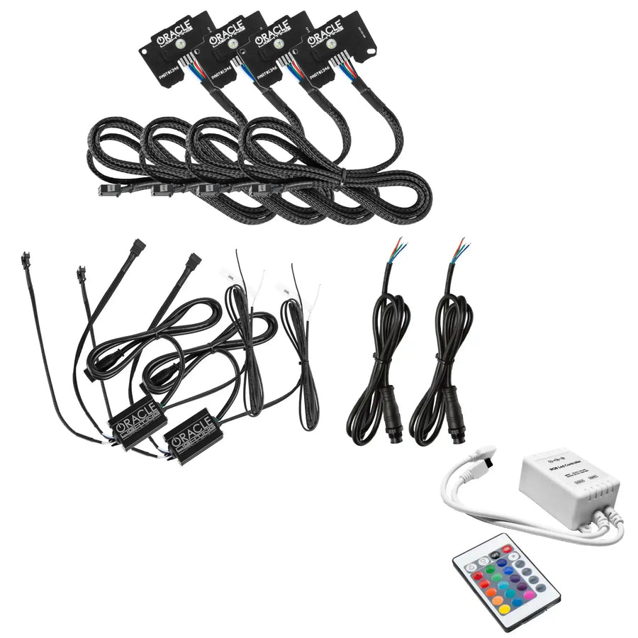 Jeep Wrangler JL ColorSHIFT RGB+W Headlight DRL Upgrade Kit with Simple Controller.