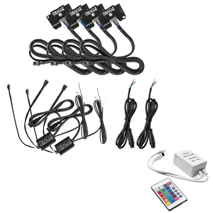 Jeep Wrangler JL ColorSHIFT RGB+W Headlight DRL Upgrade Kit with Simple Controller.