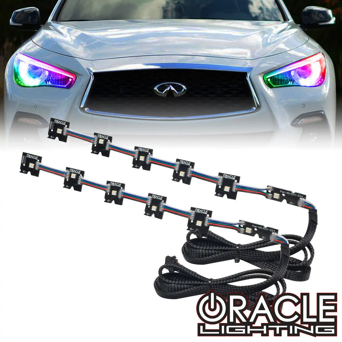 2014-2024 Infiniti Q50 ColorSHIFT RGB+W Headlight Halo Upgrade Kit