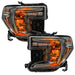 GMC Sierra 1500 headlights with amber demon eye projectors.