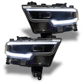 Ram 1500 headlights with white DRLs.