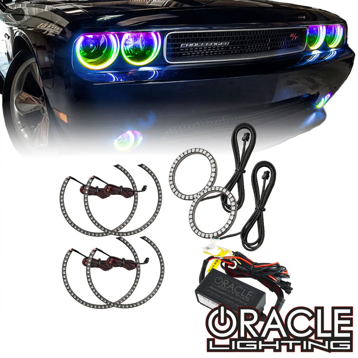 2008-2014 Dodge Challenger Dynamic ColorSHIFT Surface Mount Headlight & Fog Light Halo Kit