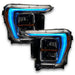 Ford F-150 headlights with cyan DRLs