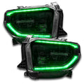 Toyota Tundra headlights with green DRLs