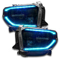 Toyota Tundra headlights with cyan DRLs