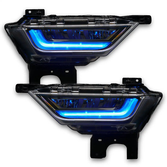 Ford F-150 fog lights with cyan DRLs