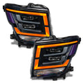 2021-2024 Nissan Titan headlights with amber DRLs.