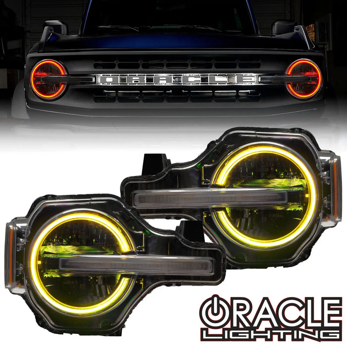 2021-2024 Ford Bronco ColorSHIFT RGB+W Headlight Halo Upgrade Kit