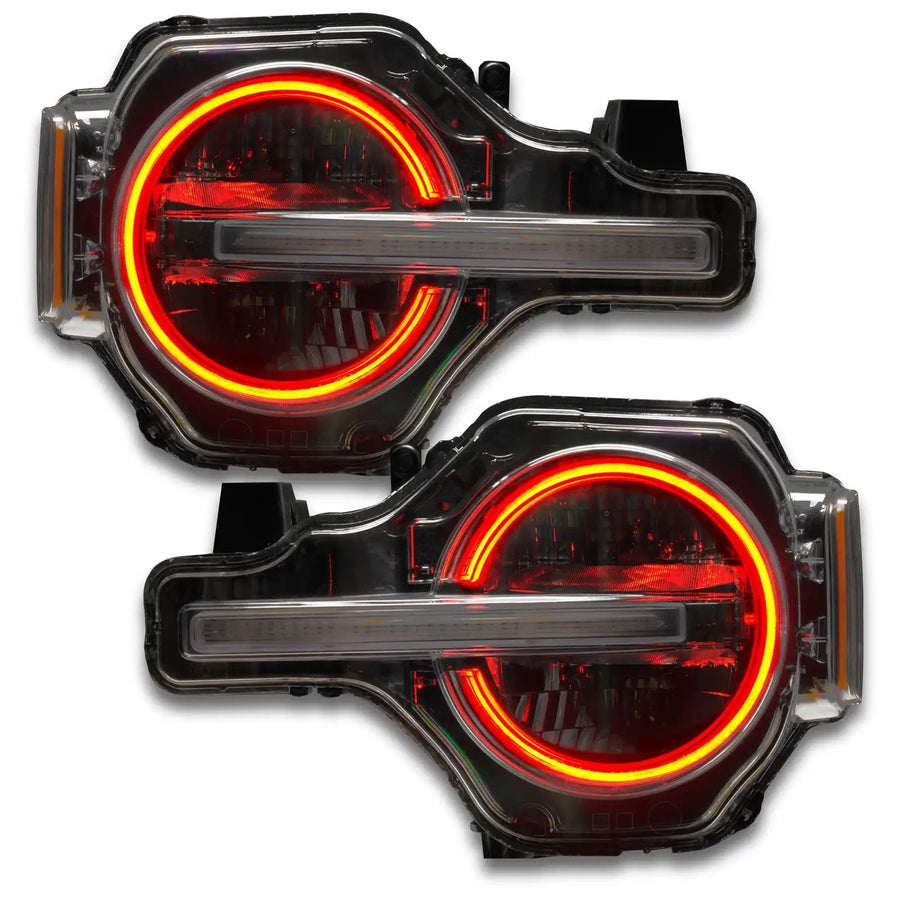 Bronco headlights with red halos