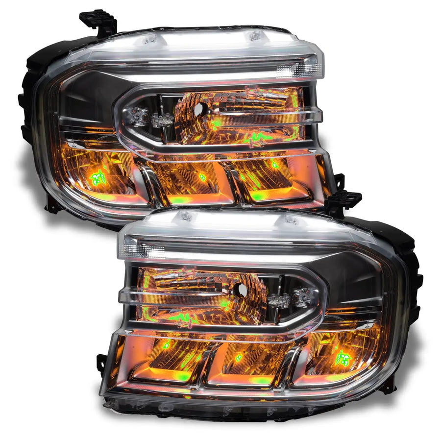 Ford Maverick headlights with amber demon eyes