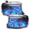 Ford Maverick headlights with cyan demon eyes