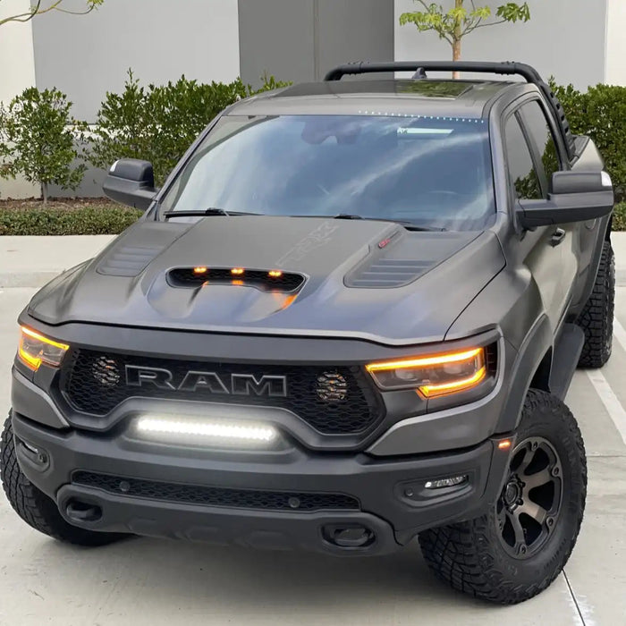 Ram Rho Front End 2019-2026 RAM Rebel/TRX/RHO Flush Mount LED Light Bar | 100W 12,000 ...