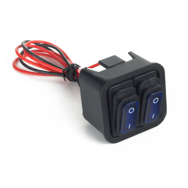 Mercedes-Benz Sprinter W907/W910 (2018+) Dual In-Dash Switch Pod - PRE-ORDER with blue LED illumination.