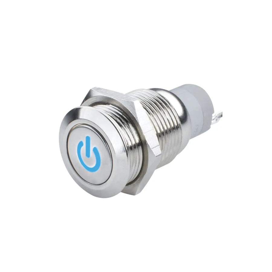 Power symbol switch with blue LED