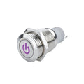 Power symbol switch with purple LED