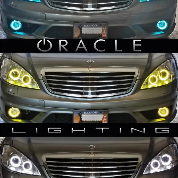 Grid view of Mercedes S-Class showing different colored halos.