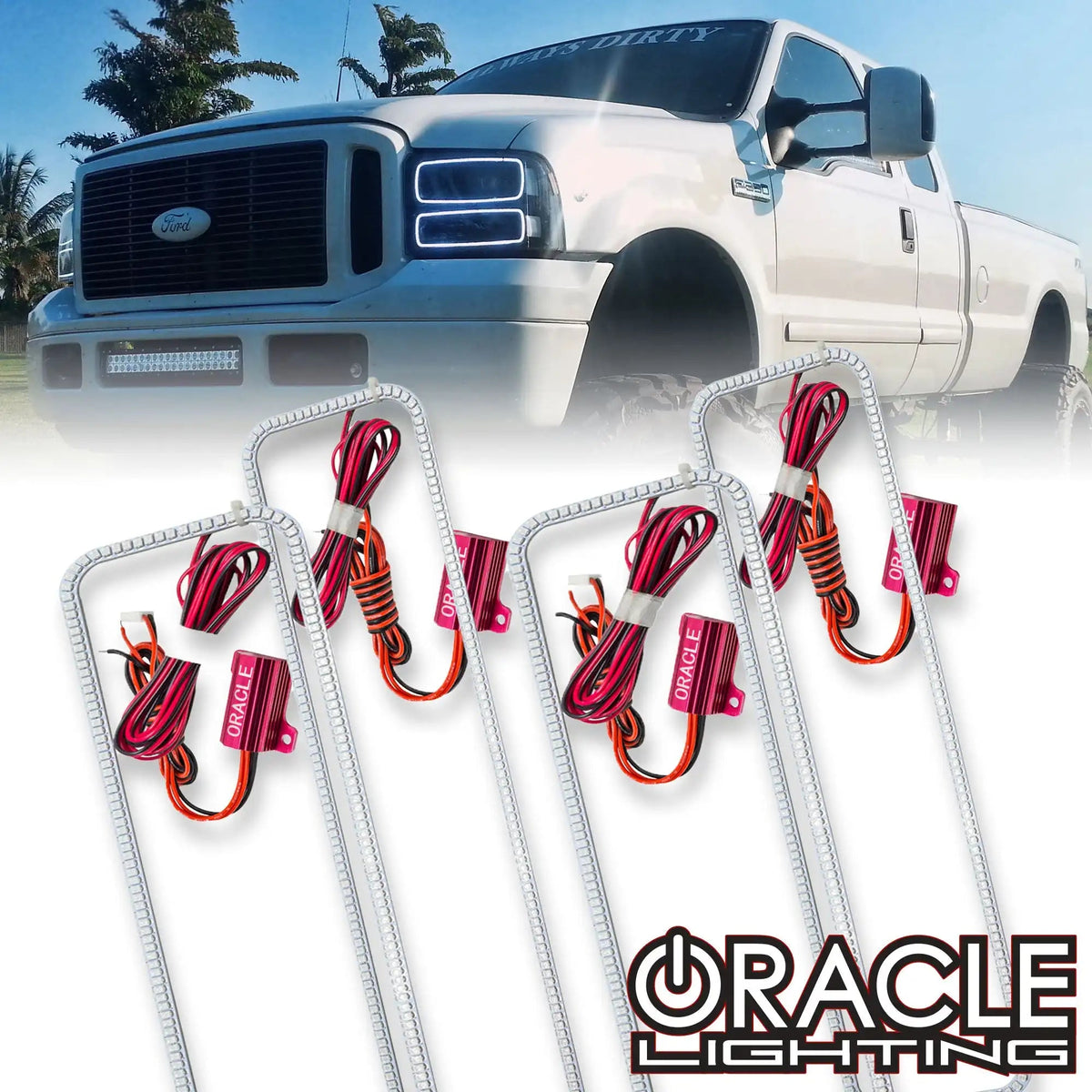 Ford Excursion F250 F350 Super Duty Multicolor Halo Kit (2005-2007) オートオケーション フューエルインジェクターシールキット 2005-2007 フォード F150 F250 F350 スーパーデュー