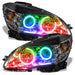 Mercedes-Benz C-Class W204 headlights with ColorSHIFT LED halo rings.