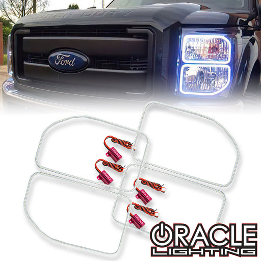 2011-2016 Ford F-250/F-350 Super Duty ORACLE ColorSHIFT Headlight Halo Kit (Square Ring Design)