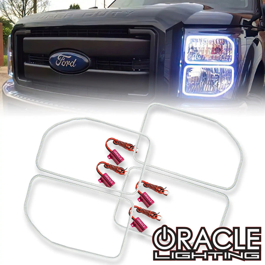 2011-2016 Ford F-250/F-350 LED Headlight Halo Kit (Square Ring Design)