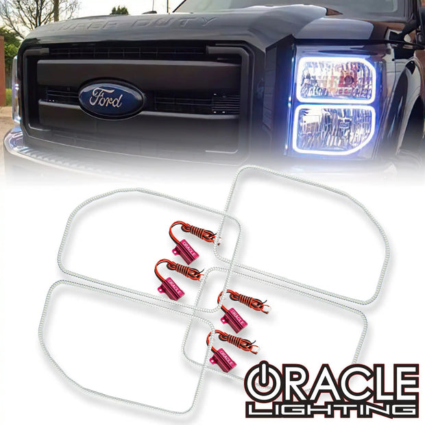 2011-2016 Ford F-250/F-350 LED Headlight Halo Kit (Square Ring Design)