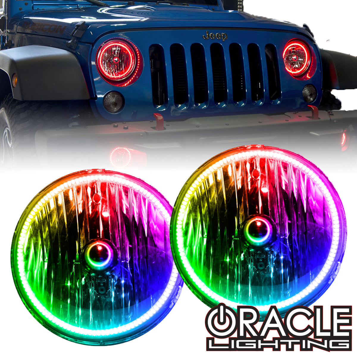Jeep Wrangler JK LED Halo Headlights & Fog Lights Combo