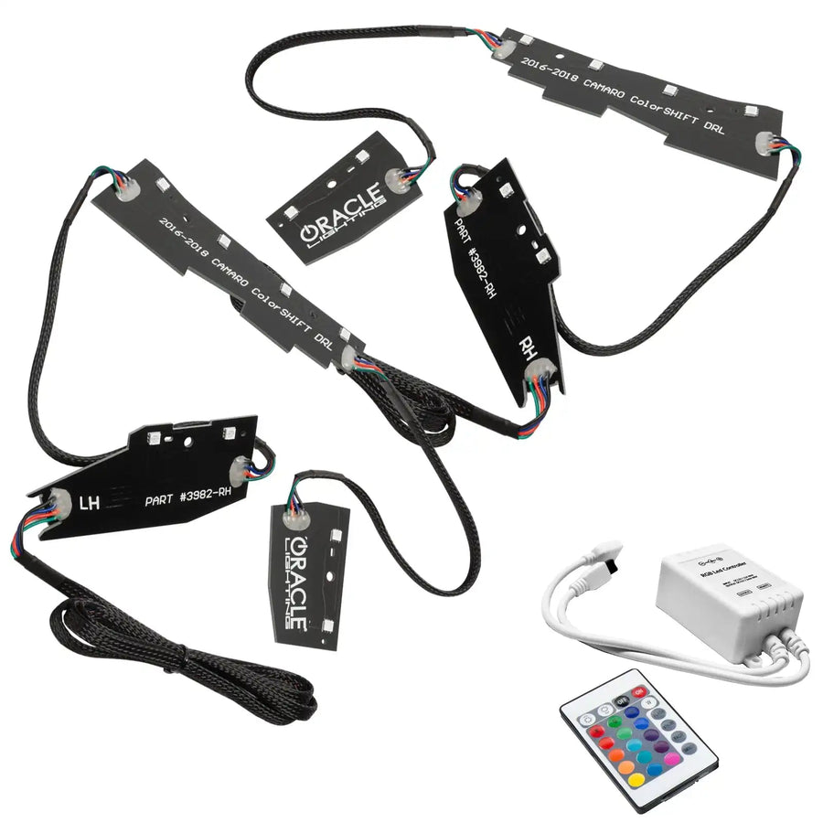 2016-2018 Chevrolet Camaro ColorSHIFT RGB+W Headlight DRL Upgrade Kit with Simple Controller.